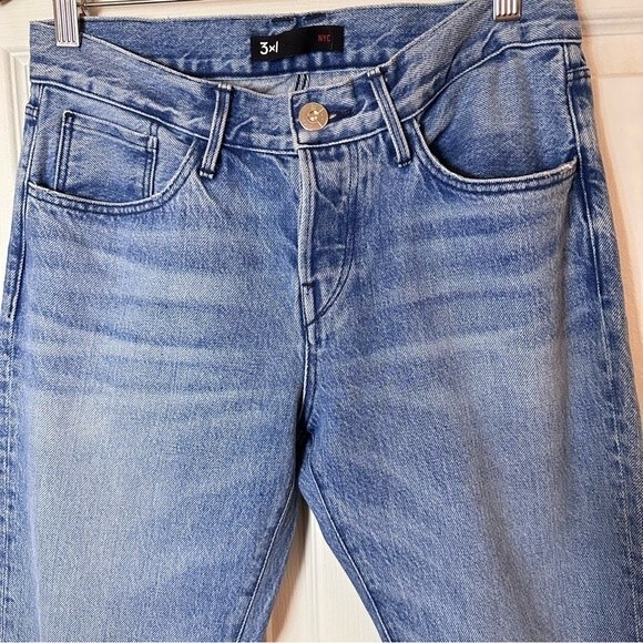 3x1 Womens Fringe Jeans “Stella” Straight Leg Frayed Fringe Button fly Size 25 - Picture 6 of 13